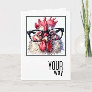 Birthday Rooster Wearing Large Glasses Card
