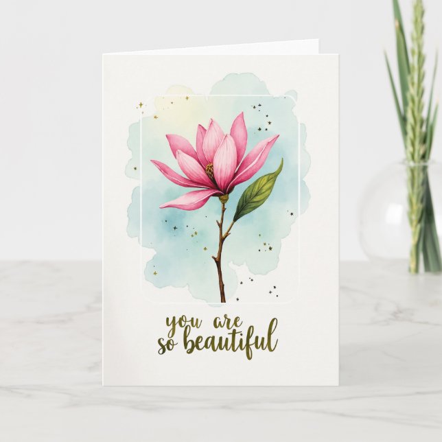 Birthday Rose Bloom Card (Front)
