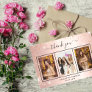 Birthday rose gold blush photo  thank you card