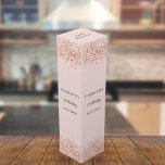 Birthday rose gold blush sparkles name wine box<br><div class="desc">A rose gold,  blush background decorated with confetti,  sparkles. Personlaize and add a name,  age and date.</div>