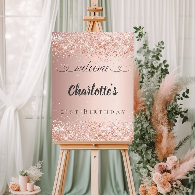 Birthday rose gold blush welcome foam board (Creator Uploaded)