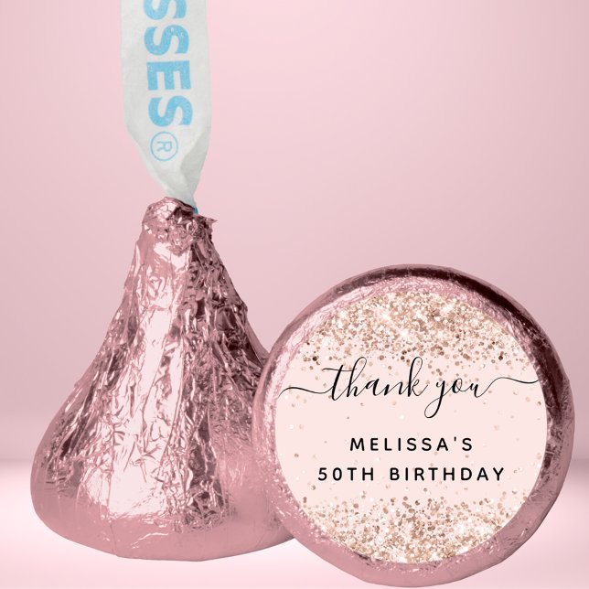 Birthday rose gold confetti thank you hershey®'s kisses® (Creator Uploaded)
