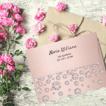 Birthday rose gold diamonds sprinkle chic glam envelope<br><div class="desc">Girly and glamorous. A faux rose gold metallic looking background with elegant faux rose gold diamond sprinkle. Templates for a name and address. The name is written with a modern and trendy handlettered style script. Gray colored letters.  Perfect for birthday party invitations,  save the date and thank you cards!</div>