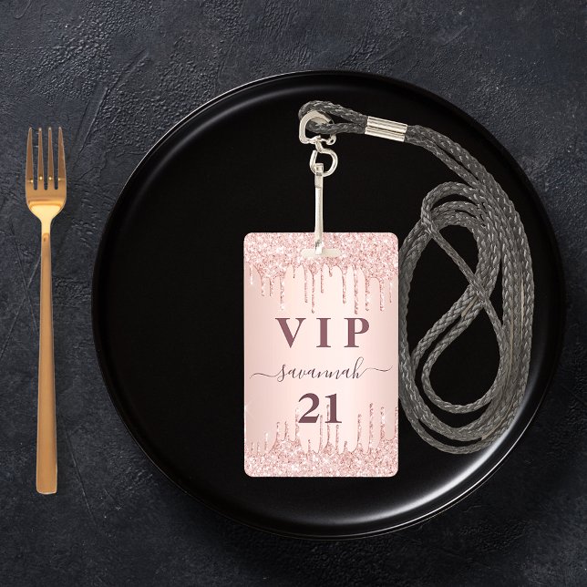 Birthday rose gold drips pink vip badge (Creator Uploaded)