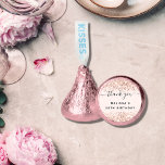 Birthday rose gold glitter dust thank you hershey®'s kisses®<br><div class="desc">For an elegant 50th (or any age) birthday party. A rose gold background color. Decorated with rose gold faux glitter dust. Personalize and add a name. With the text "thank you"</div>