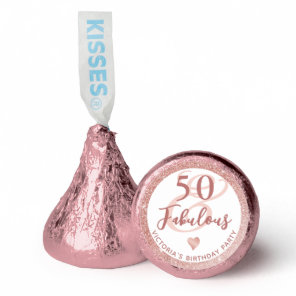 Birthday Rose Gold Glitter Elegant 50 and Fabulous Hershey®'s Kisses®