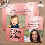 Birthday Rose Gold Glitter Metallic 2 Photos Invitation<br><div class="desc">Rose gold glitter and faux metallic photo invitation for an elegant birthday party celebration for any age birthday featuring a retro typography design stating # YEARS IN THE MAKING which integrates her birth year within the design and 2 photos (perhaps include THEN and NOW photos for a memorable invitation). Party...</div>