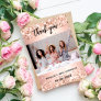 Birthday rose gold photo thank you card