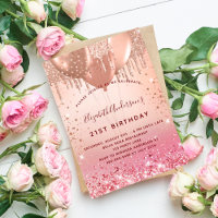 Birthday rose gold pink balloons