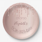 Birthday rose gold pink drips name