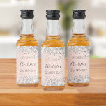 Birthday rose gold silver glitter name elegant liquor bottle label<br><div class="desc">For a girly and glamorous 21st (or any age) birthday party with the girls.  A rose gold background with faux silver glitter drips,  paint dripping look. The text: The name is written with a modern hand lettered style script. Personalize and add a name,  age 21 and a date.</div>