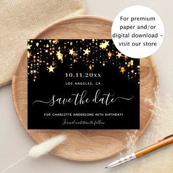 Birthday Rose Gold Stars Budget Save The Date Flyer by Thunes at Zazzle