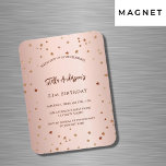 Birthday rose gold stars simple luxury invitation magnet<br><div class="desc">For an elegant 21st (or any age) birthday party. A rose gold gradient background. Decorated with stars.  Personalize and add a name,  party details. The name is written with a hand lettered style script</div>