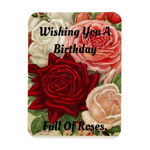 Birthday Roses Flexible Photo Magnet