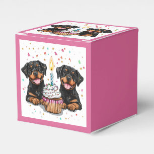 Birthday Rottweiler Dogs Favor Boxes