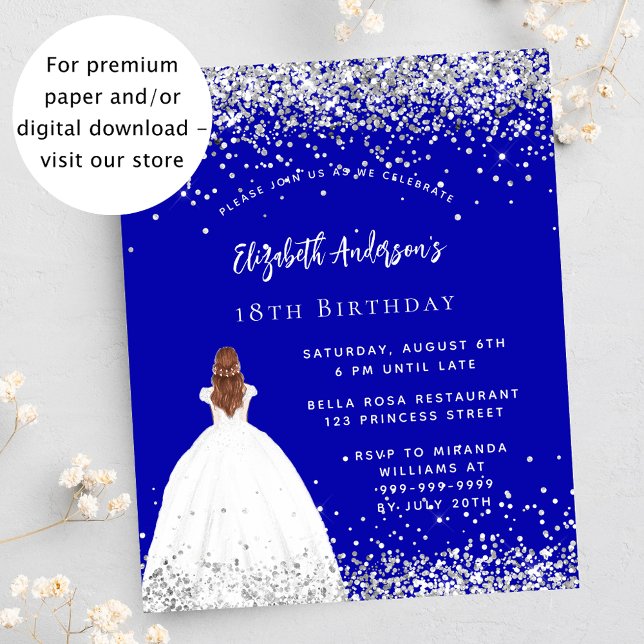 Birthday royal blue dress invitation (Creator Uploaded)