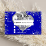 Birthday royal blue silver balloons party RSVP Enclosure Card<br><div class="desc">A royal blue  background,  decorated with faux silver glitter sparkles and balloons
On the front: Personalize and add the reply by date.
Back: add a name,  event and date of the event.</div>