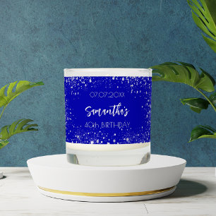 Birthday royal blue sparkles name scented candle