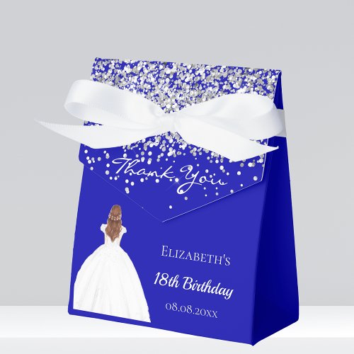 Birthday royal blue white dress party favor boxes