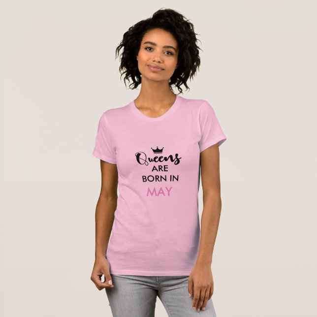 "Birthday Royalty: Custom Month and Color Celebrat T-Shirt (Front Full)