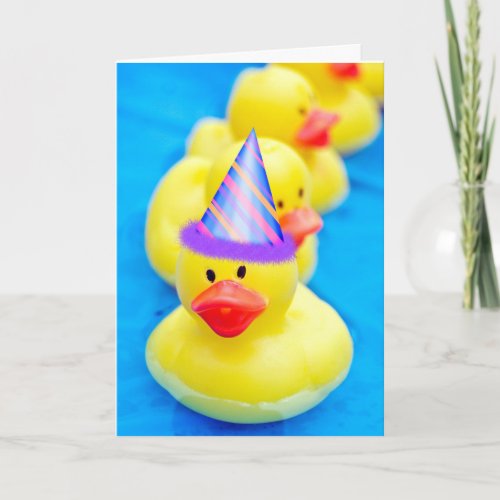 Birthday Rubber Ducks In Pool  Card