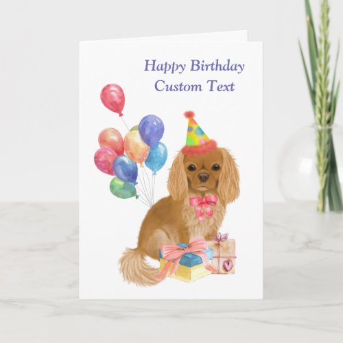 Birthday Ruby Cavalier King Charles Spaniel   Card