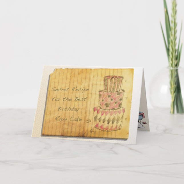 Birthday Rum Cake Card (Front)