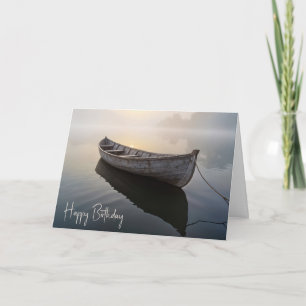 Birthday Rustic Old Rowboat On a Lake Card