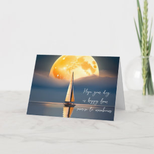 Birthday Sailboat In Moonlight Card