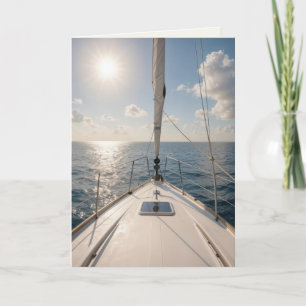 Birthday Sailboat On Calm Ocean Water Card