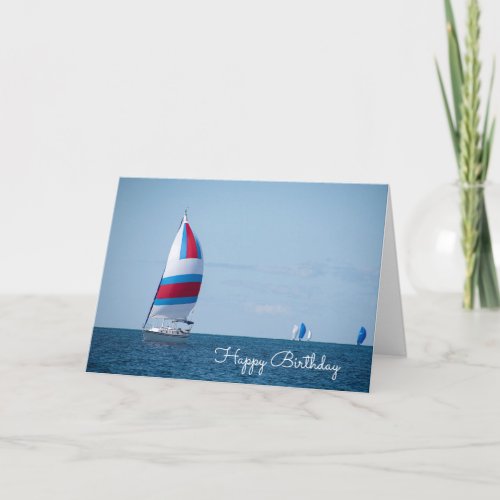 birthday sailboat regatta on Lake Michigan Card