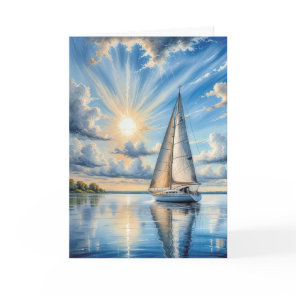 Birthday Sailboat Sailing In Sunshine Card
