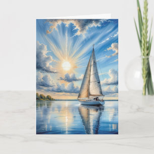 Birthday Sailboat Sailing In Sunshine Card