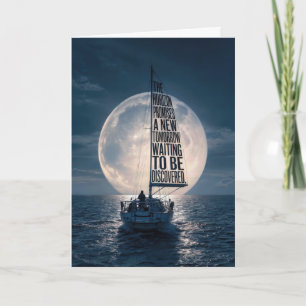 Birthday Sailboat with Full Moon Card