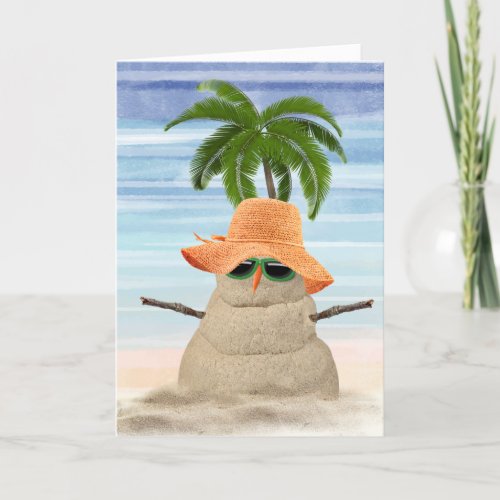 Birthday Sand Snow Man Card