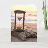 Birthday Sand Timer on Beach Driftwood