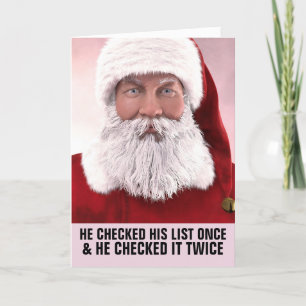 BIRTHDAY SANTA CLAUS NAUGHTY LIST BIG CARDS