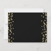 Birthday Save Date Gold Glitter Confetti Black Save The Date (Back)