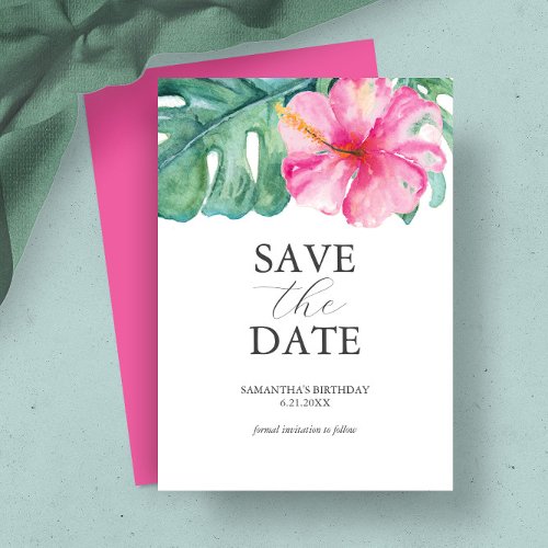 Birthday Save The Date Cards Tropical Theme