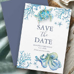 Birthday Save The Date Cards Under the Sea<br><div class="desc">Celebrate your little one with these birthday save the date templates, featuring an under the sea border of blue ocean creatures hand-painted in watercolor. Designed for 1st birthday celebrations, this versatile template also works beautifully for a two birthday theme or other ocean-inspired milestones. “Save the Date” is typeset in classic...</div>
