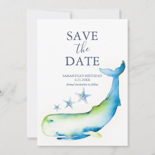 Birthday Save The Date Cards Whale