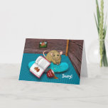 Birthday Scares a Mouse Card<br><div class="desc">A mouse sat happily reading a book with a cup of coffee when it heard it was your friend's birthday. It's fur stood up,  it dropped the book,  and spilled its coffee. The person receiving this birthday card will love it!</div>