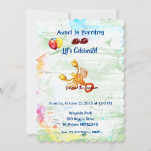 Birthday Scorpio (October 23 – November 21) Invitation