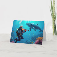Birthday Scuba Diver Playing a Violin