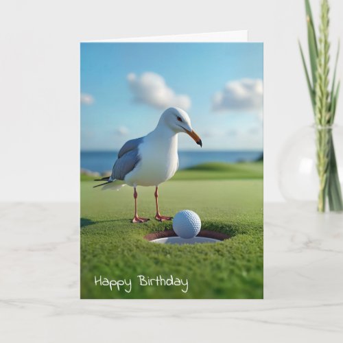 Birthday Seagull With a Golf Ball