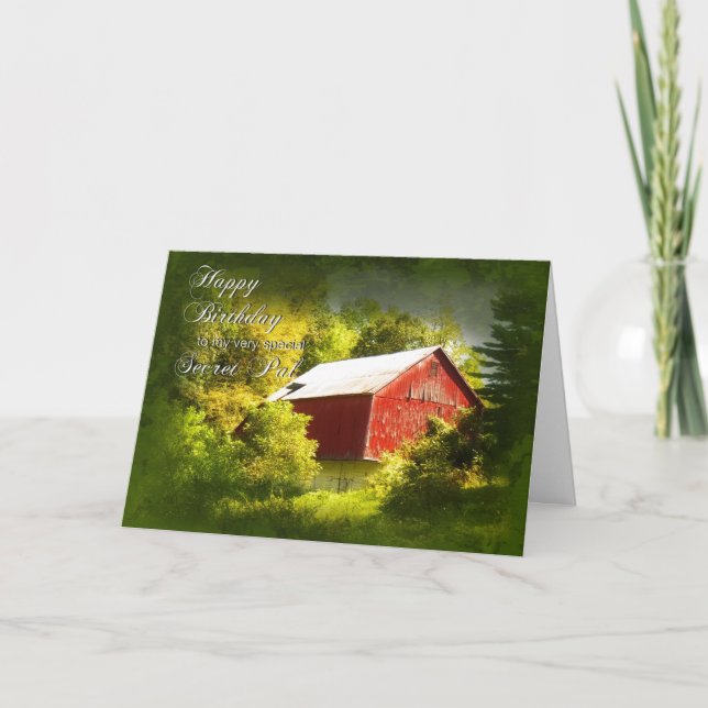 Birthday - Secret Pal - Barn Card (Front)