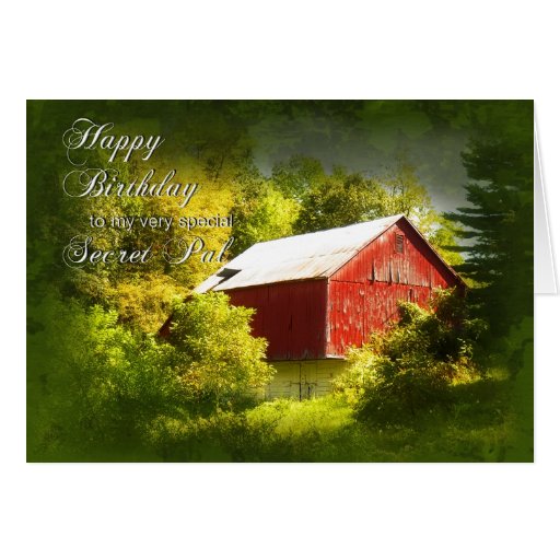 Birthday - Secret Pal - Barn Greeting Card | Zazzle