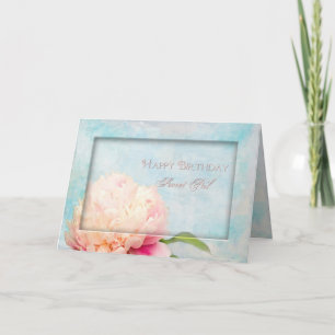 Birthday Secret Pal - Peony - floral Card