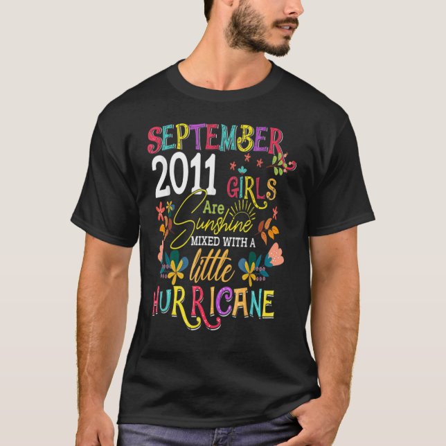 Birthday September 2011 Girls Are Sunshine Cute 11 T-Shirt (Front)
