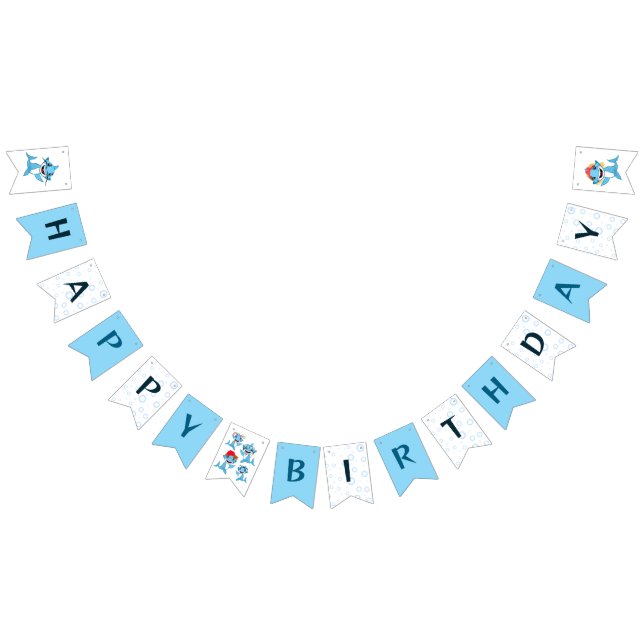 Birthday sharks bunting flags (All)
